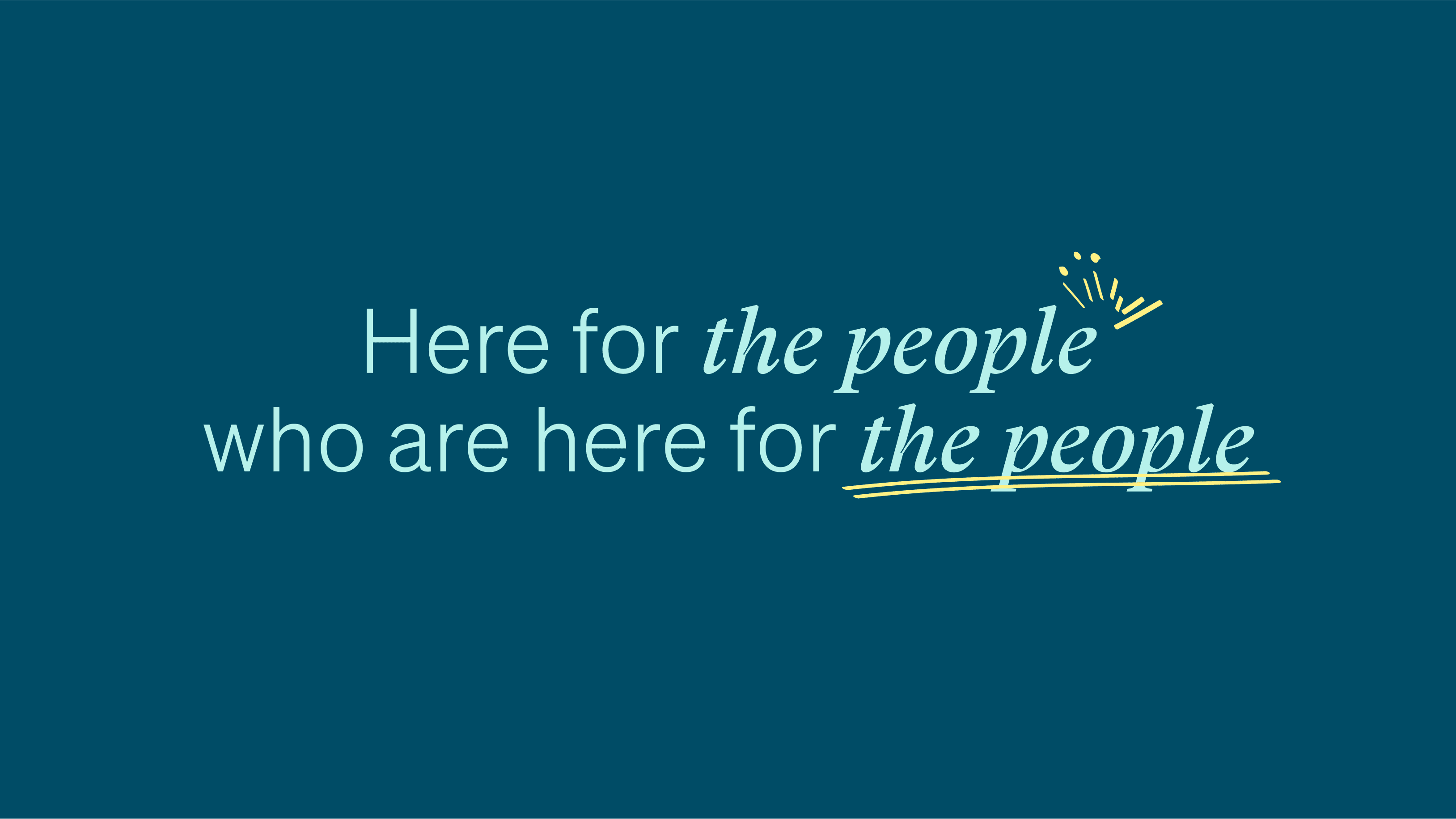 Ciphr brand — 'Here for the people who are here for the people' on teal