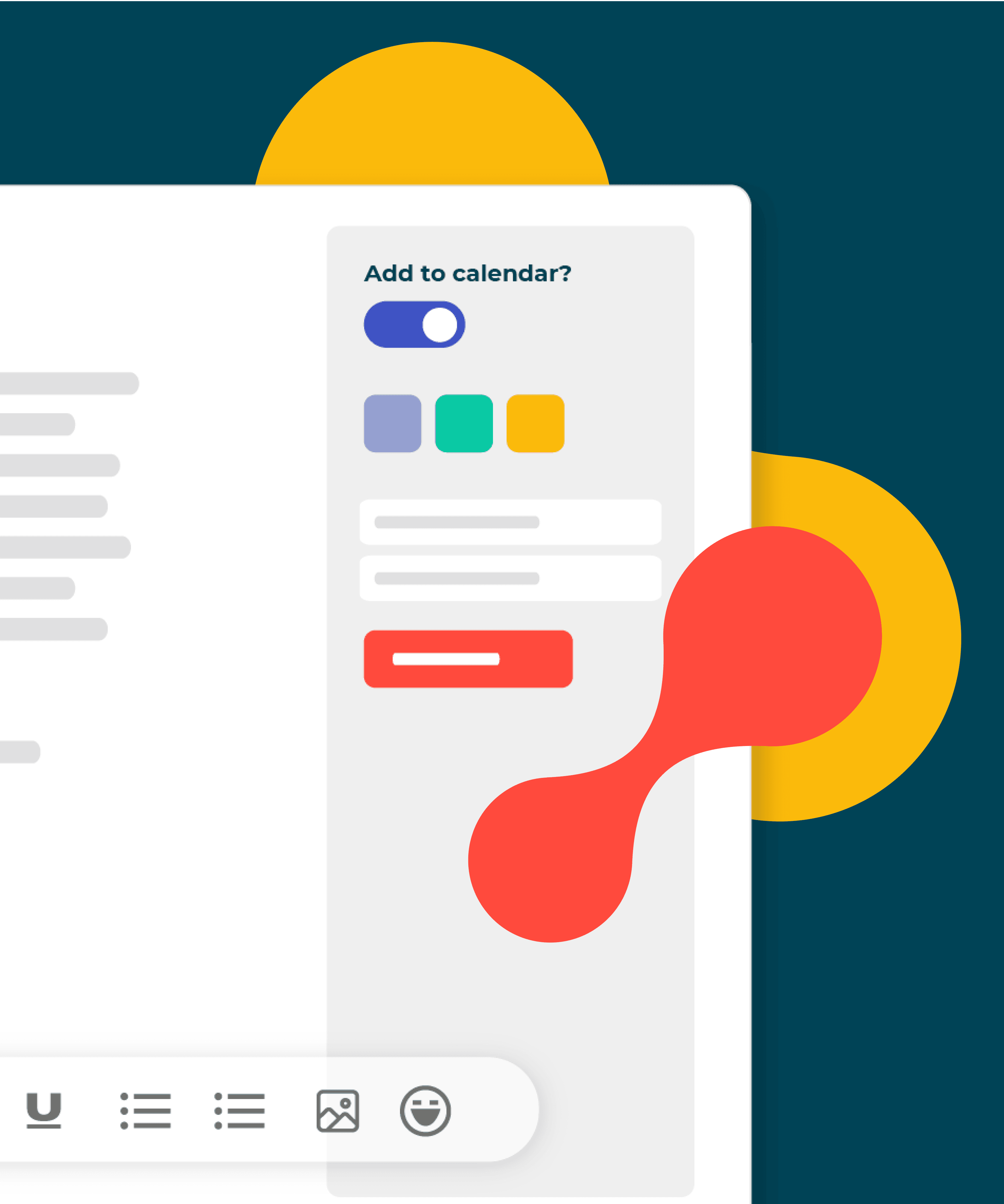 ContentCal UI — Add to calendar interaction with morphing shapes