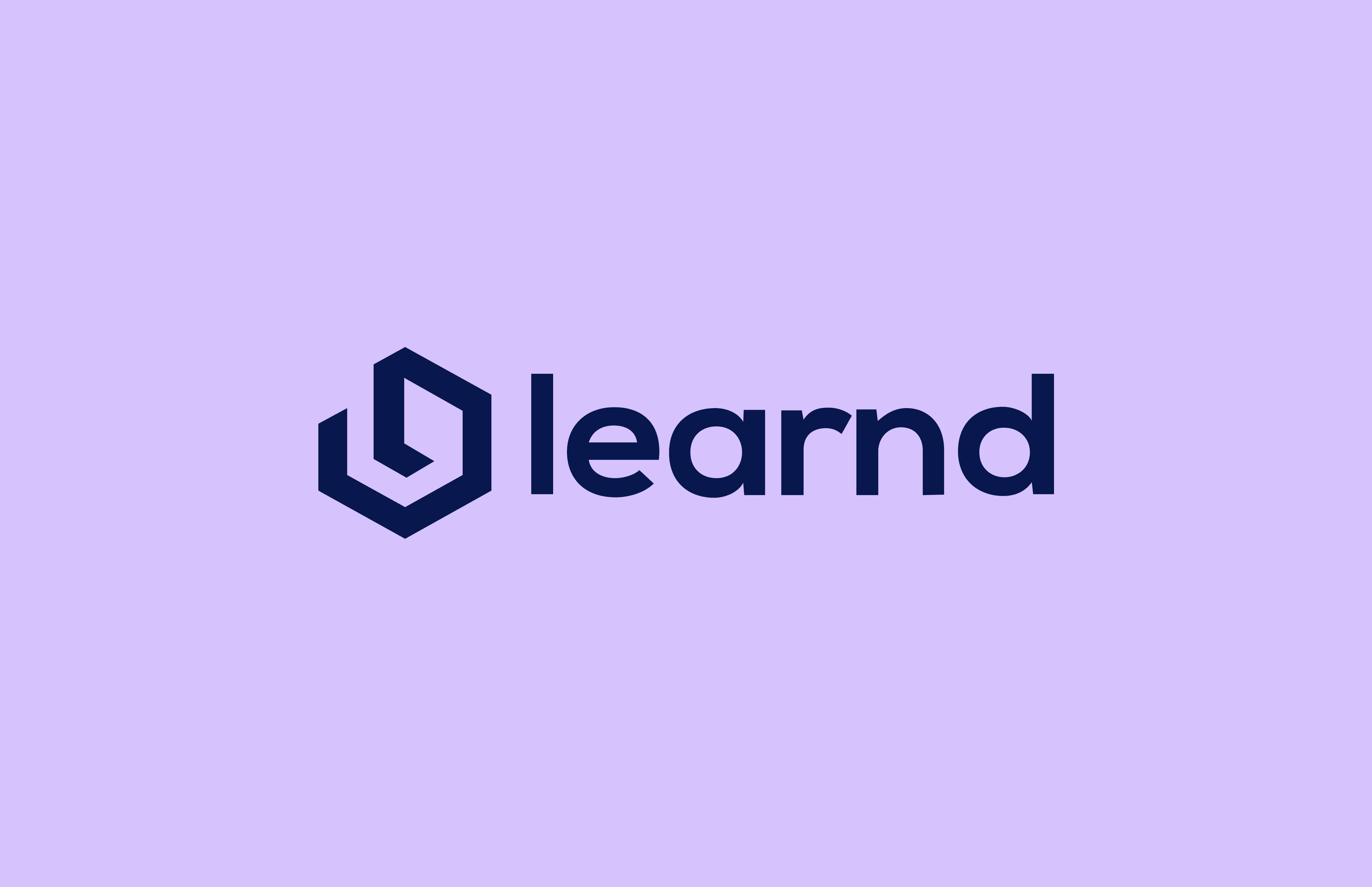 Learnd — logo mark on lavender background