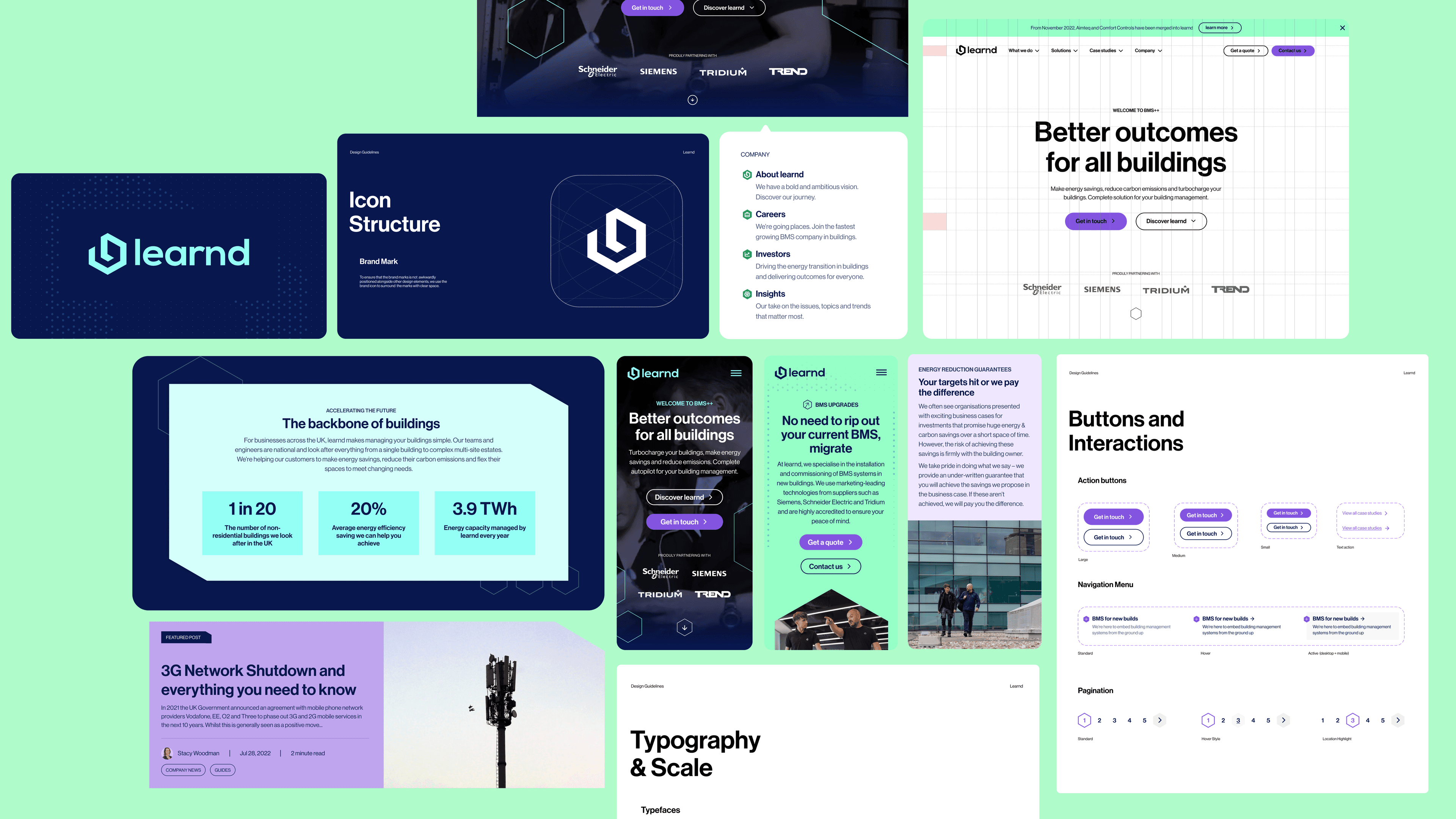 Learnd — BMS service page with offerings and insights on purple