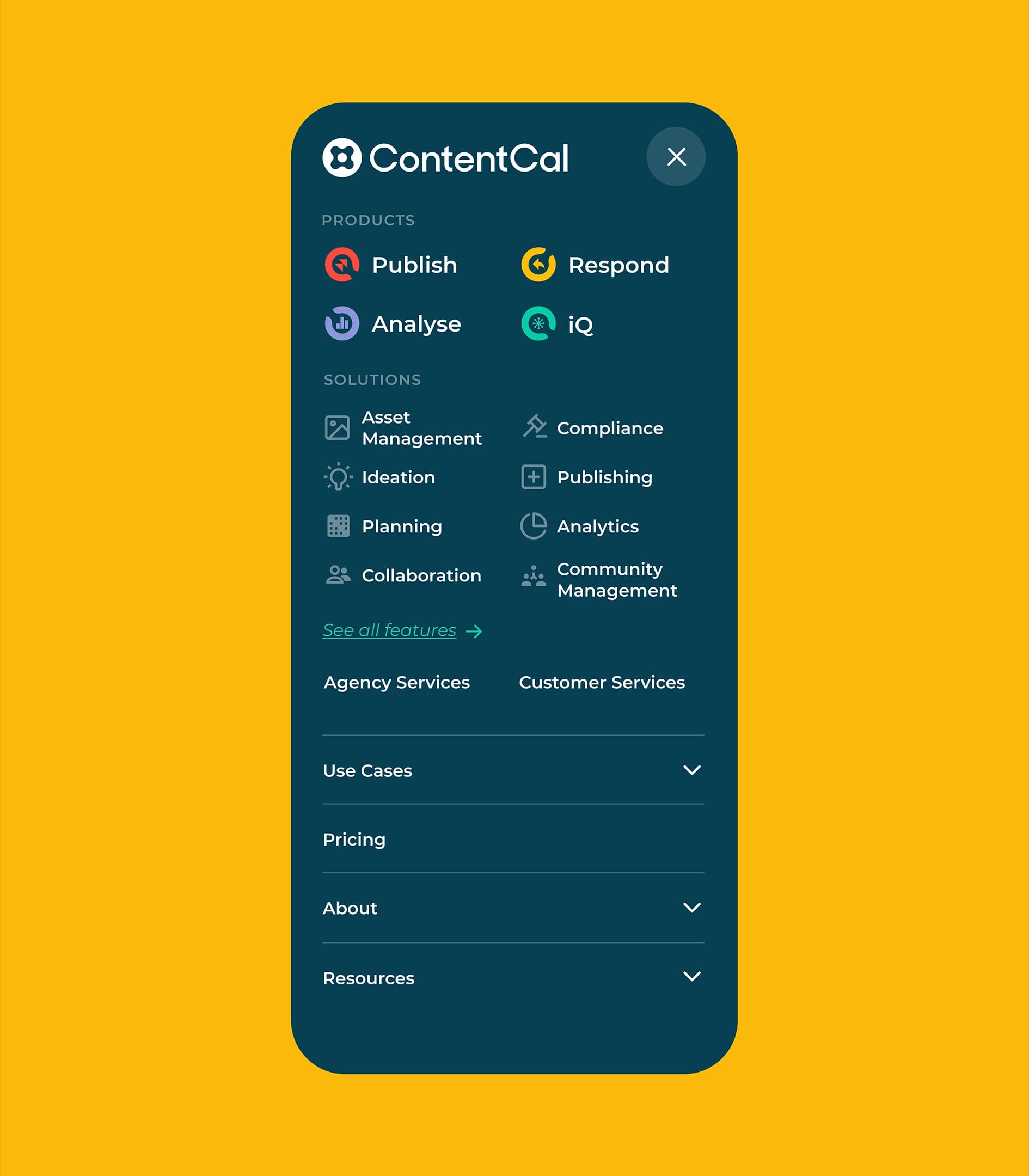 ContentCal Mobile UI Yellow