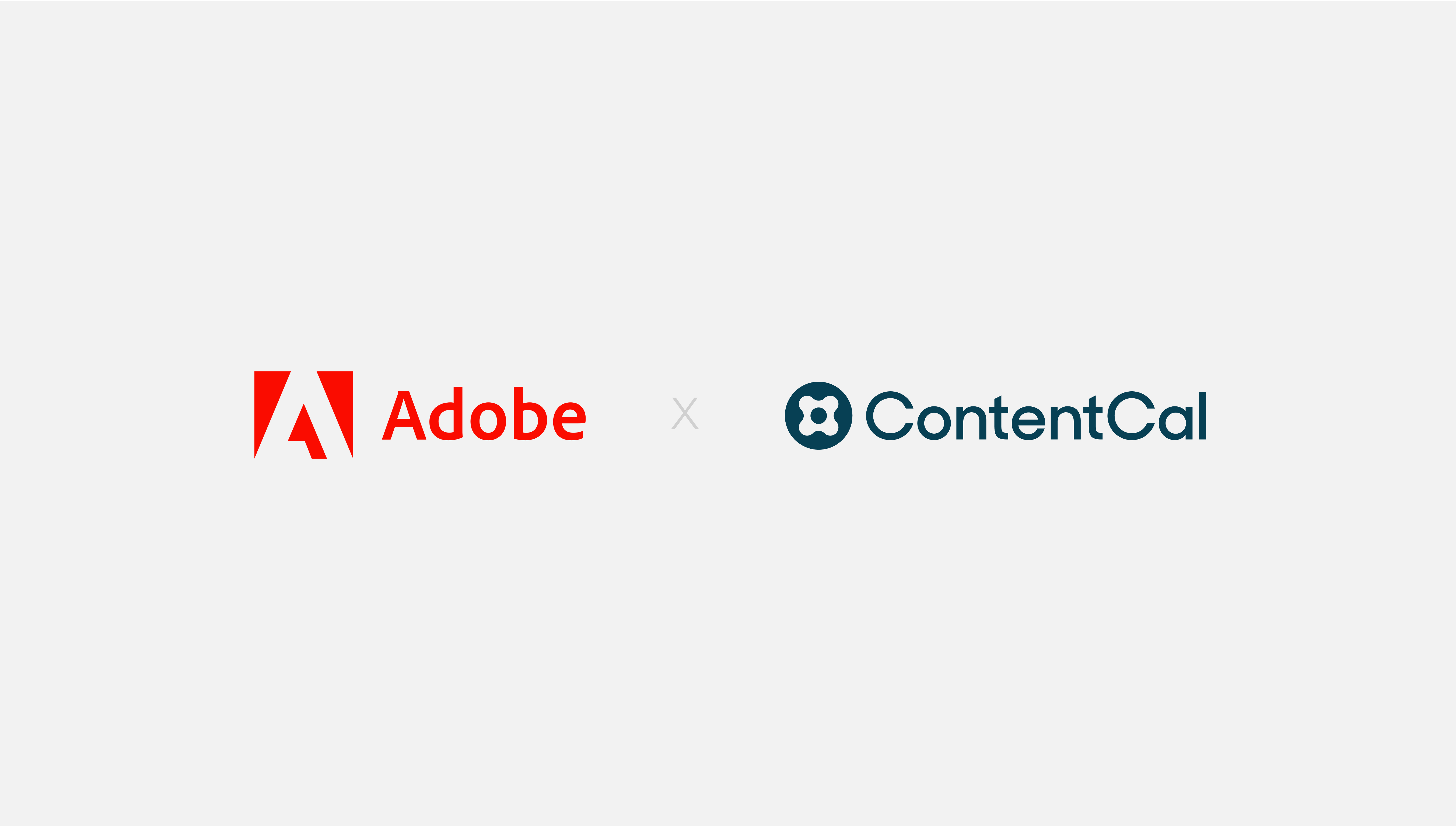 Adobe × ContentCal — acquisition announcement lockup